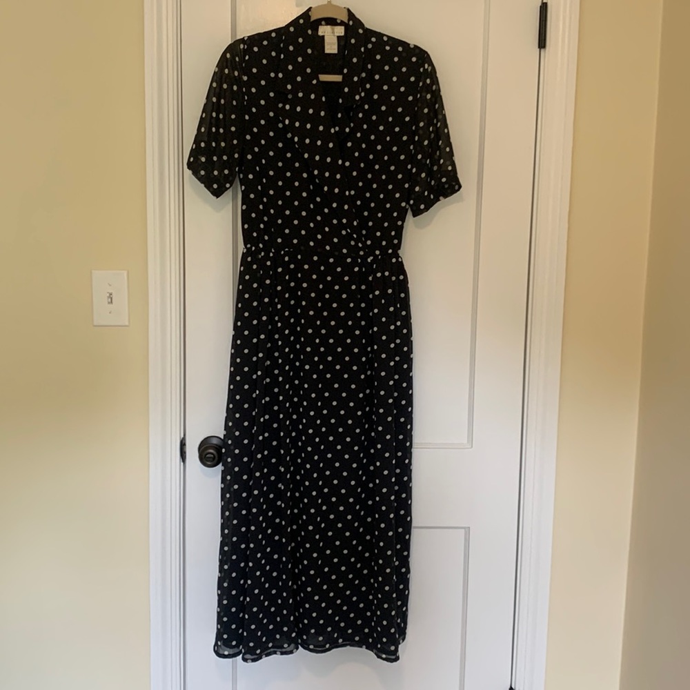 The Limited polka dot collared wrap dress